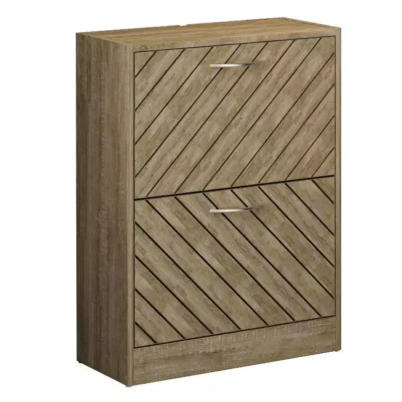 Meuble à Chaussures d'Entrée avec 2 Tiroirs Basculants