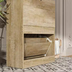 Meuble à Chaussures d'Entrée avec 2 Tiroirs Basculants