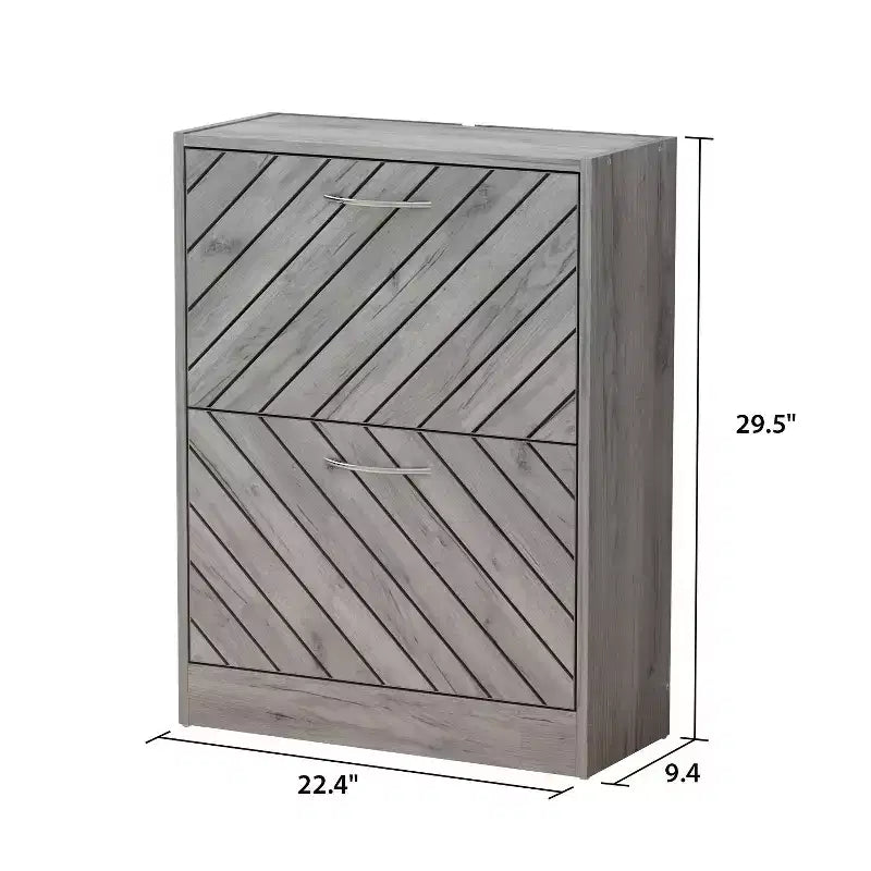 Meuble à Chaussures d'Entrée avec 2 Tiroirs Basculants