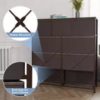 Commode en tissu extra large à 9 tiroirs pour chambre à coucher, tour de rangement pour vêtements avec cadre en acier robuste, plateau en bois et poignées en bois, bacs faciles à tirer