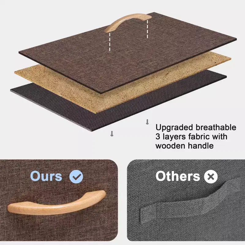 Commode en tissu extra large à 9 tiroirs pour chambre à coucher, tour de rangement pour vêtements avec cadre en acier robuste, plateau en bois et poignées en bois, bacs faciles à tirer