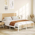 Full/Queen Size Rattan Bed Frame with Led Light Headboard